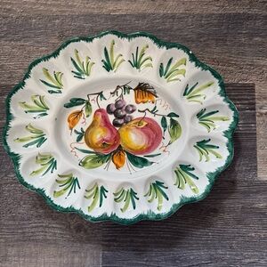 Hand-Painted in Italy Fruit Design Egg Plate